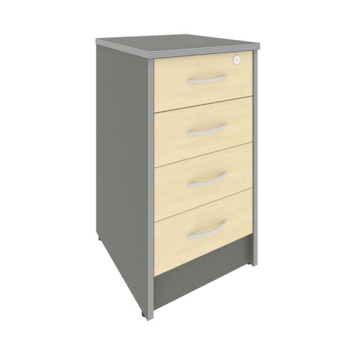 Тумба приставная на 4 ящика с замком Riva А.ТП-4F-S