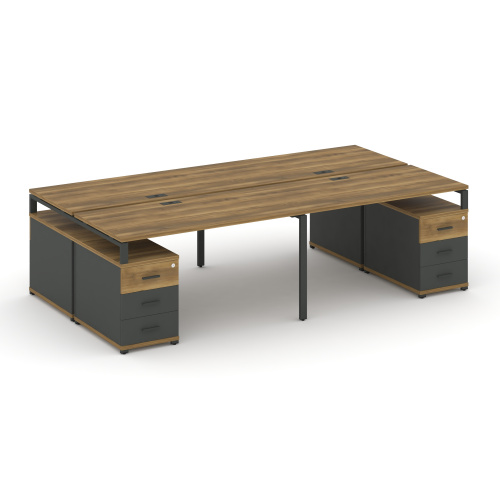 Бенч-система на 4 места с 2 опорными тумбами Concept CN.DRS-328