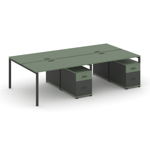 Бенч-система на 4 места с 2 опорными тумбами Concept CN.DRS-321 фото 2