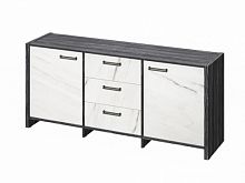 Тумба трехсекционная FB-13-01.G. Древесина Графит/Мрамор Леванто белый