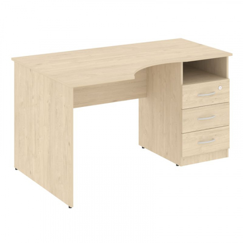 Nova S Стол криволинейный с тумбой правый В.САТ-2 (R) Бук Артизан 1400*900*750 фото 2