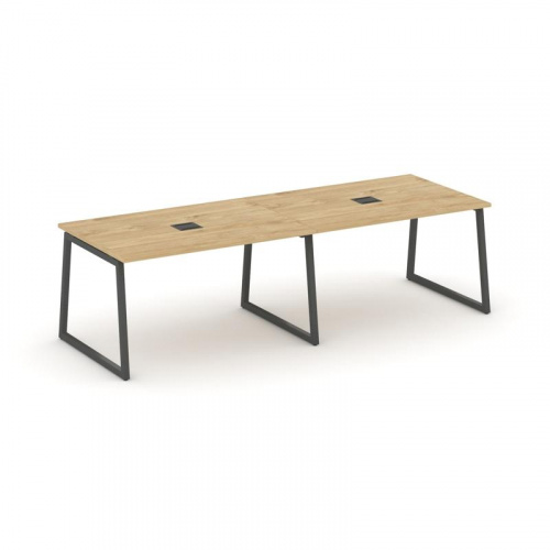 Style Project Стол переговорный SN-4T1.SPRG-013 Акация Лорка/Металл Антрацит/Заглушка Металл Антраци фото 6