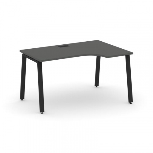 Style Project Стол рабочий эргоном. SN-6A.SPA-021(R) Белый/Металл Антрацит 1380*800/980*750