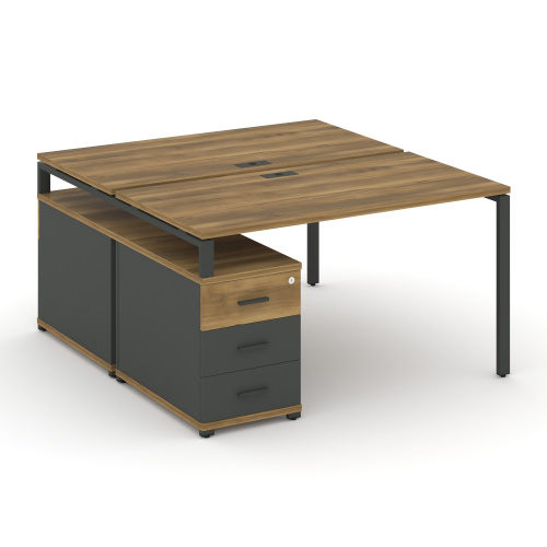 Бенч-система на 2 места с опорной тумбой Concept CN.DRS-302