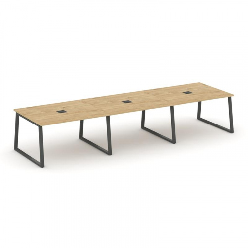 Style Project Стол переговорный SN-6T1.SPRG-054 Акация Лорка/Металл Антрацит/Заглушка Металл Антраци фото 7