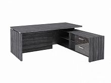 Стол с опорной тумбой FI-119R.GG Древесина Графит/Камень Пьетра Гриджиа черный