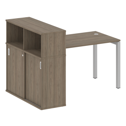 Стол офисный с шкафом-купе на П-обр. м/к Metal System Quattro 50БП.РС-СШК-3.2 фото 2