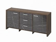 Тумба трехсекционная FI-13-01.G. Орех Пацифик Табак/Камень Пьетра Гриджиа черный