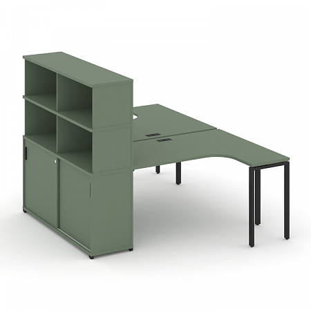 Бенч-система с опорным шкафом-купе с надставкой Concept CN.DSA-222