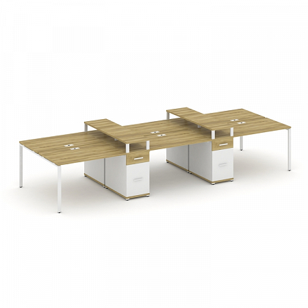 Бенч-система на 6 мест с 2 опорными тумбами Concept CN.DRS-470