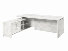 Стол с опорной тумбой FI-121L.GG Хромикс белый/Мрамор Леванто белый