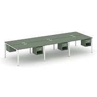 Бенч-система на 6 мест с подвесными тумбами Concept CN.DRS-159