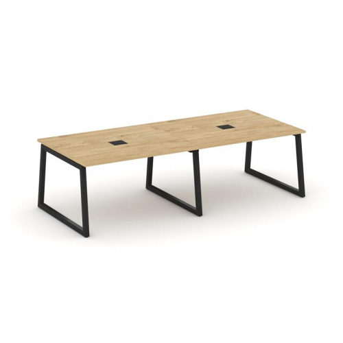 Style Project Стол переговорный SN-5T1.SPRG-042 Акация Лорка/Металл Антрацит/Заглушка Металл Антраци Style Project Стол переговорный SN-5T1.SPRG-042 Акация Лорка/Металл Антрацит/Заглушка Металл Антраци