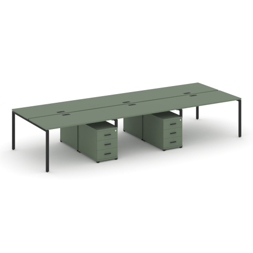 Бенч-система на 6 мест с 2 опорными тумбами Concept CN.DRS-344