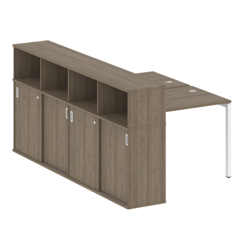 Бенч-система с шкафом-купе на П-обр. м/к Metal System Quattro 40БП.РС-СШК-4.1 фото 2