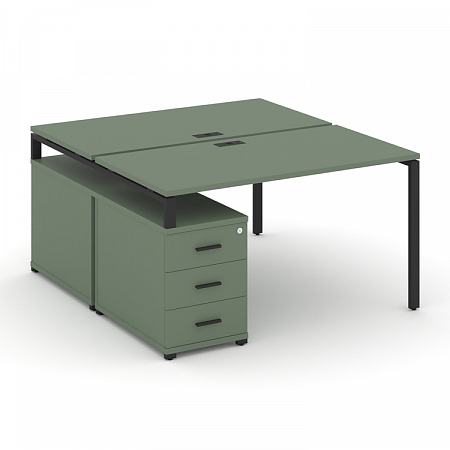 Бенч-система на 2 места с опорной тумбой Concept CN.DRS-301