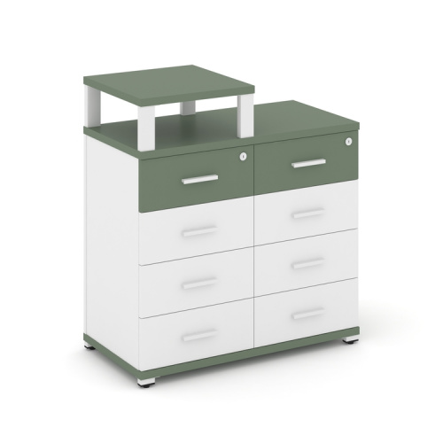 Тумба приставная c 8 ящиками и надставкой Concept CN.TSP-014 W