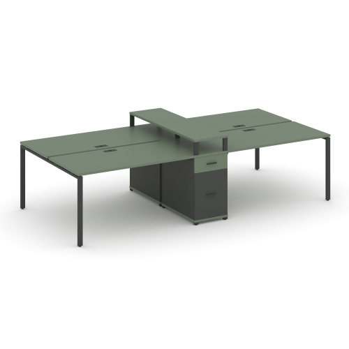 Бенч-система на 4 места с 1 опорной тумбой Concept CN.DRS-440 фото 2