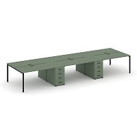 Бенч-система на 6 мест с 2 опорными тумбами Concept CN.DRS-449