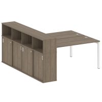 Бенч-система с шкафом-купе на П-обр. м/к Metal System Quattro 50БП.РС-СШК-4.4